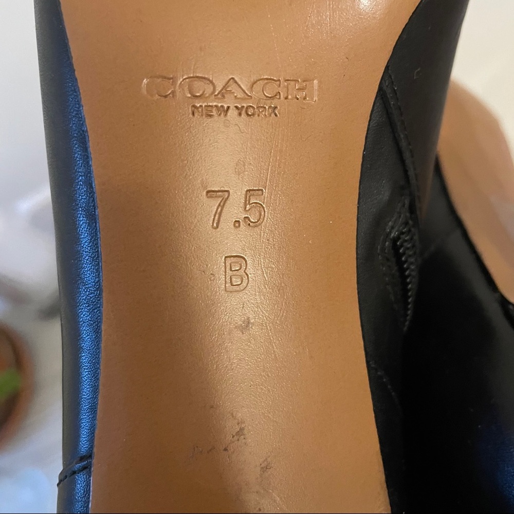 *HP* Coach Seneca Glazed Leather Bootie Black 7.5 - Picture 4 of 6